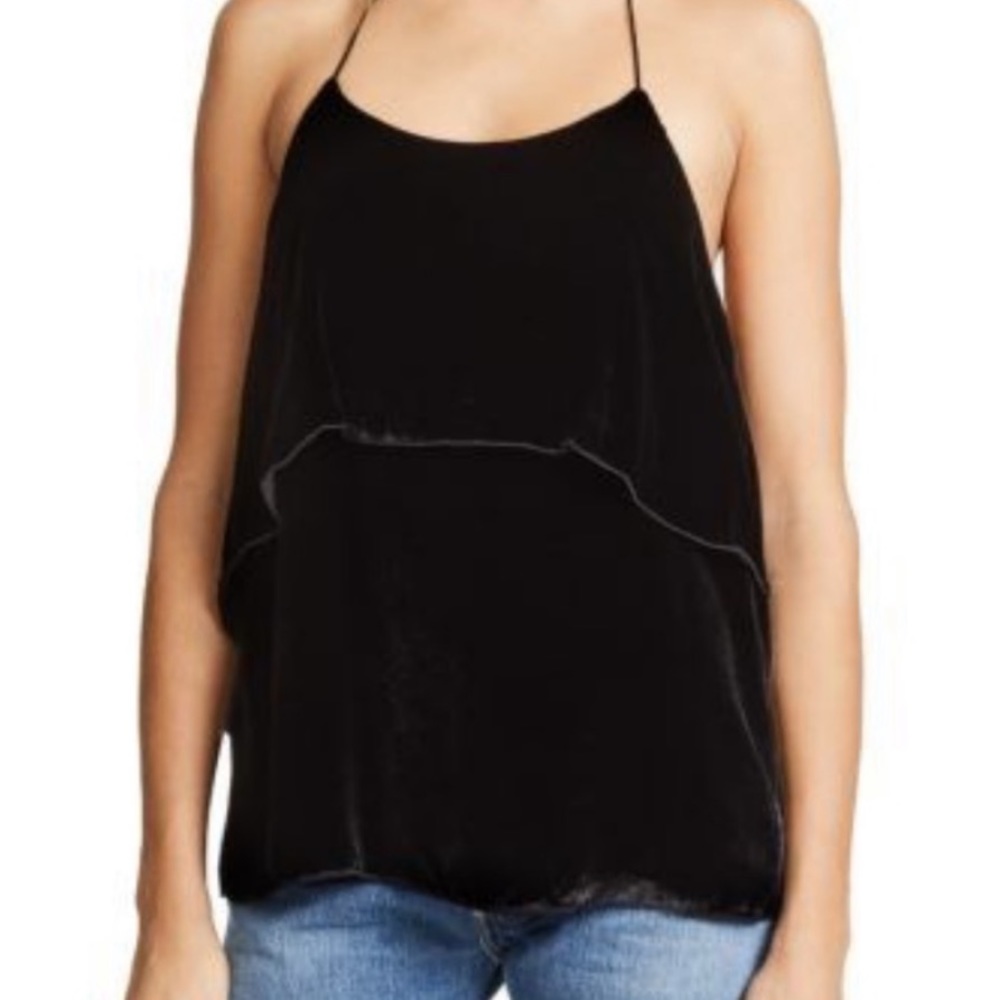 Alice and Olivia Velvet Halter Tank Top